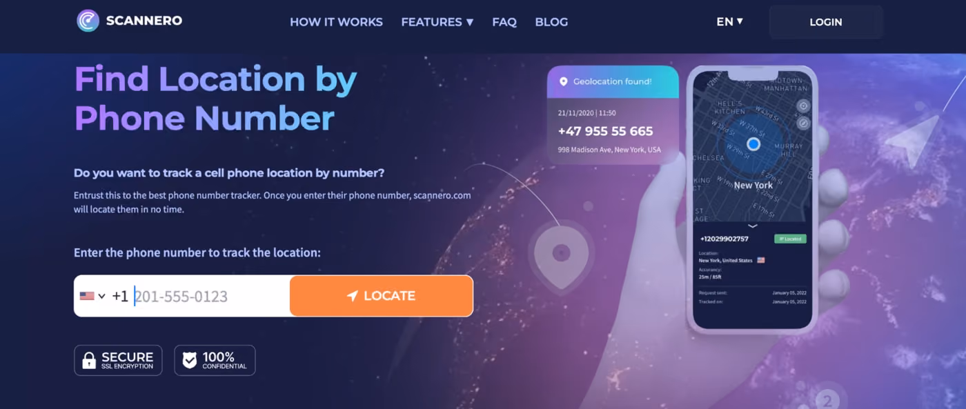 Visual guide showing methods to track a location via phone number using mobile apps and services.