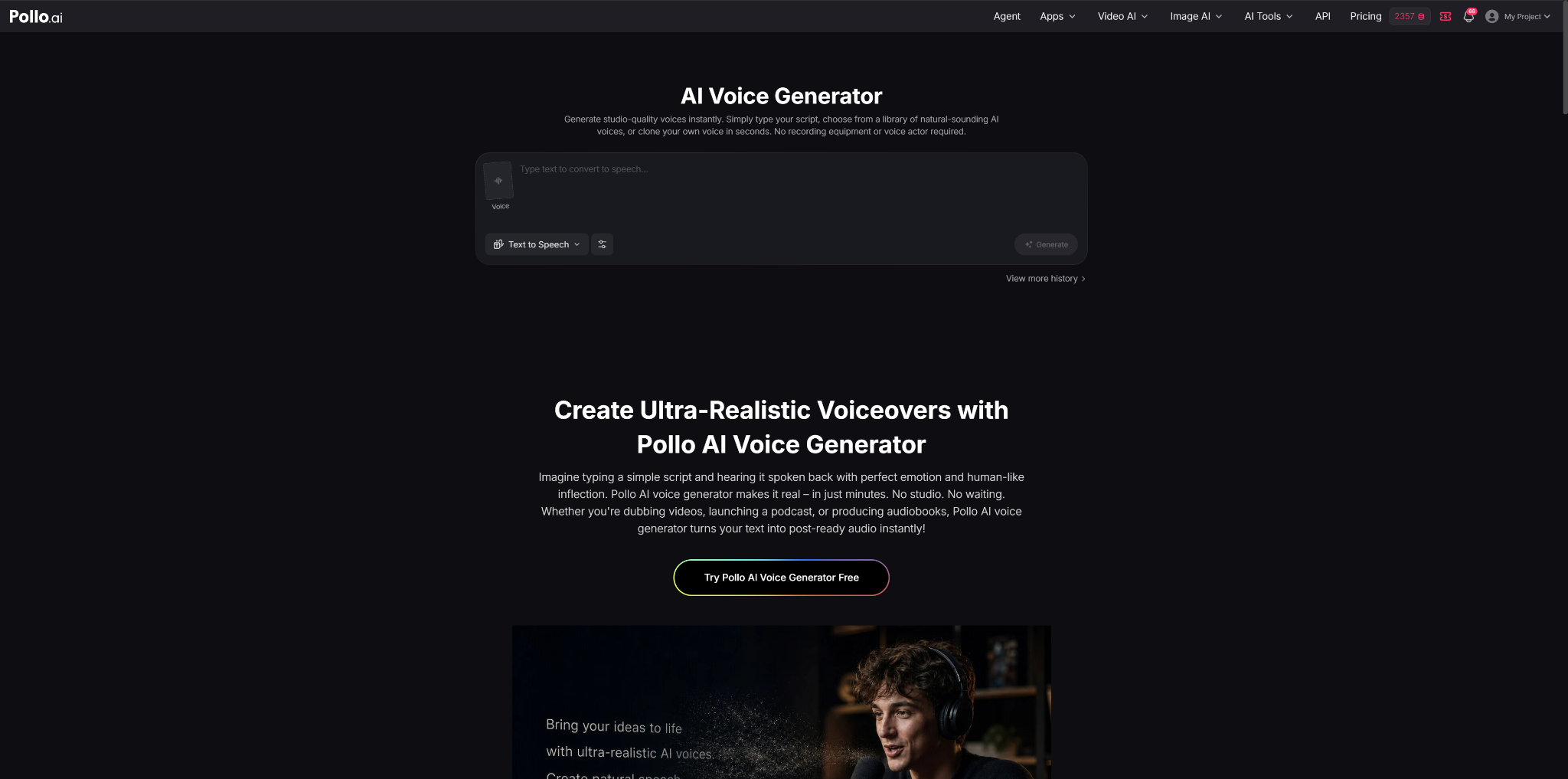 Pollo AI Voice Generator