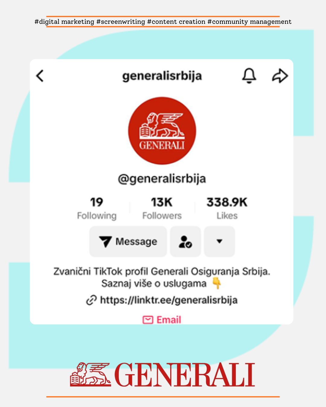 Razvoj Generali Osiguranje TikTok kanala