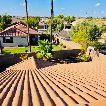 Completed tile roof underlayment replacement in Gilbert, Arizona