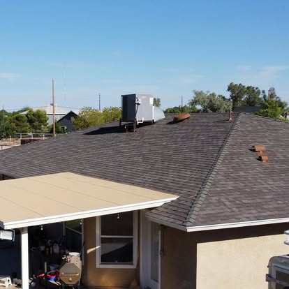 Completed shingle roof installation on a Gilbert Arizona home