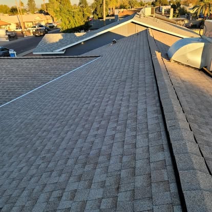Completed architectural shingle roof installation in Mesa Arizona