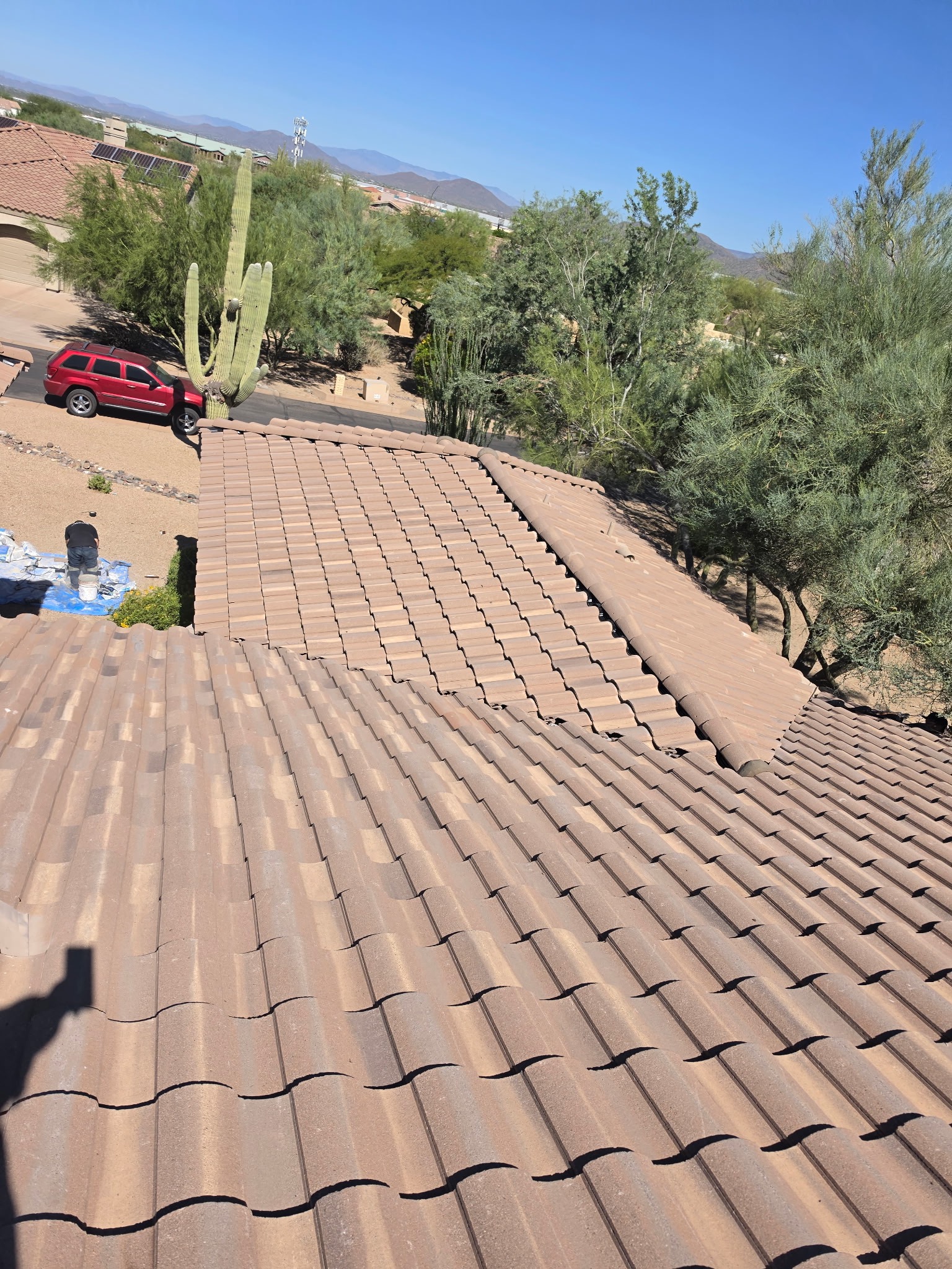 Completed roof plane and ridge details in Phoenix Arizona