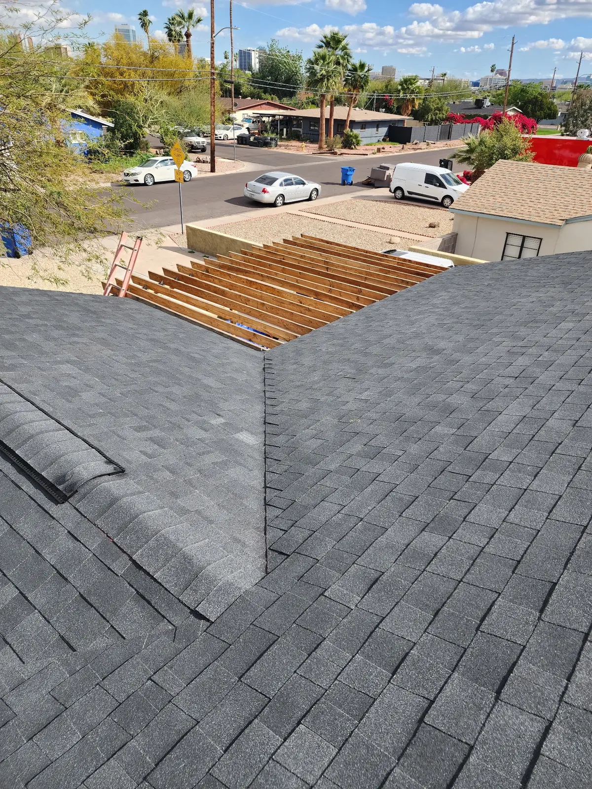 Completed architectural shingle roof replacement in Arcadia Arizona