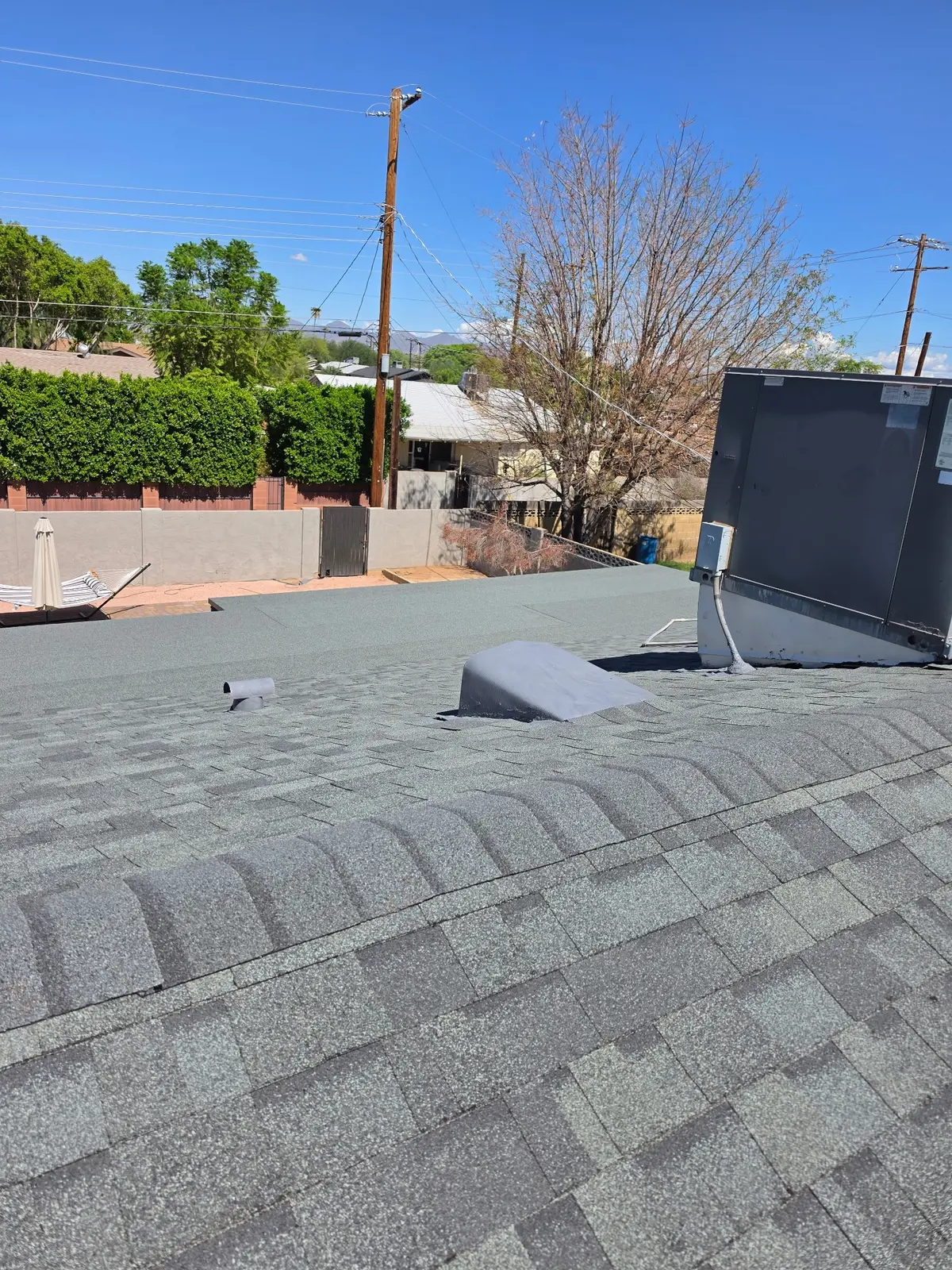 Completed roofing around rooftop HVAC equipment in Scottsdale