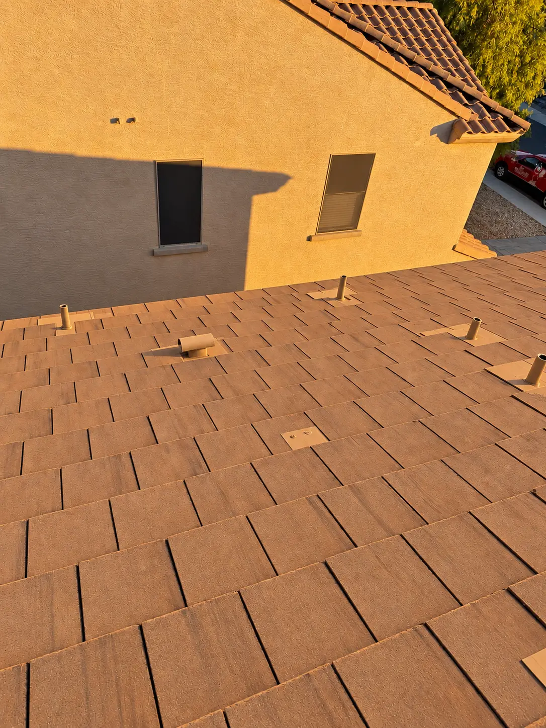 Finished tile roof penetrations on a Phoenix home