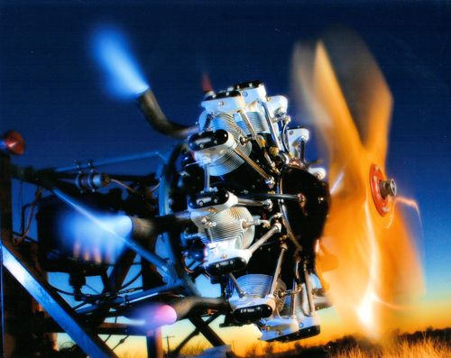 AOPA Waco engine on the test stand