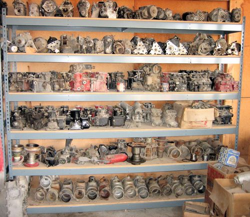 Magnetos, carburetors, and prop hub inventory