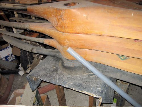 Stacks of wooden propellers (27 in all)