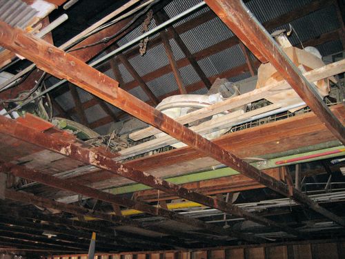 The rafters in all four hangars were full of parts