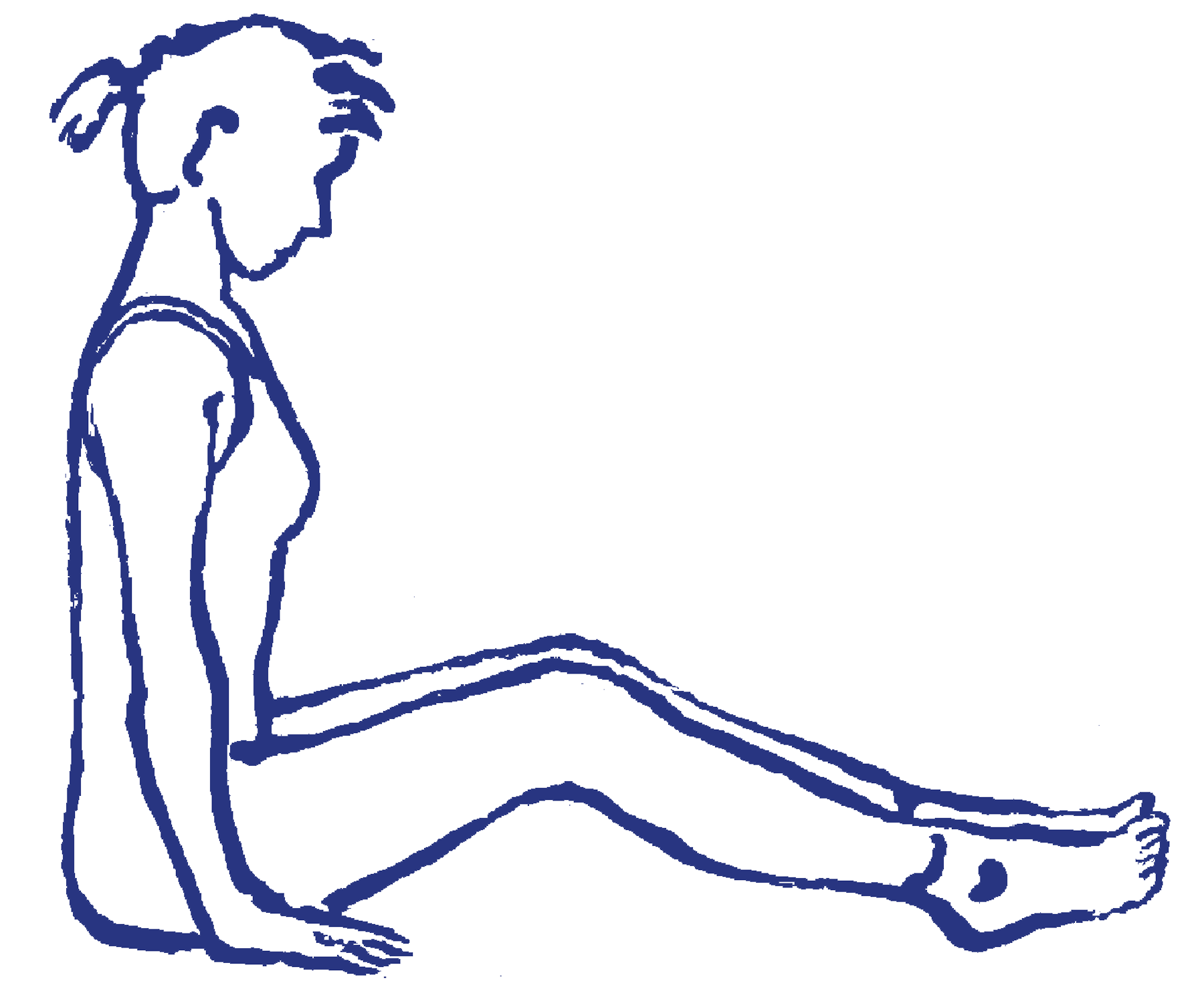 Daṇḍāsana mit angehobenen Knien