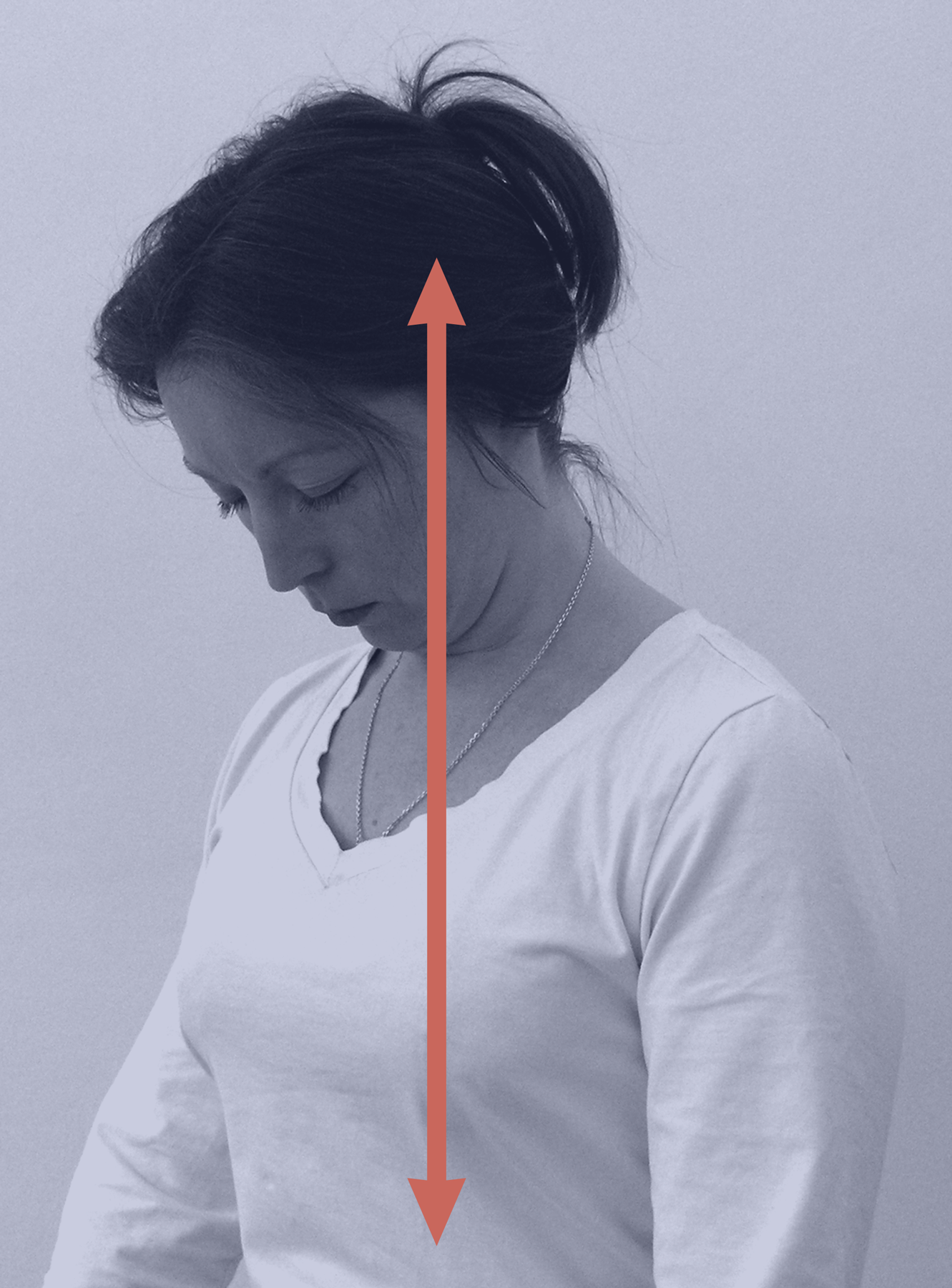 Jālandara bandha, die Atemrichtung