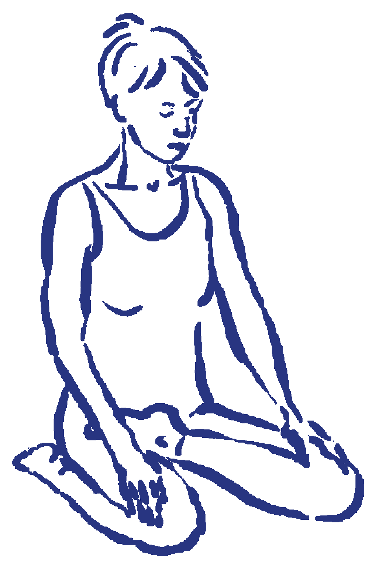 Vīrāsana wie in der Haṭha Yoga Pradīpikā beschrieben
