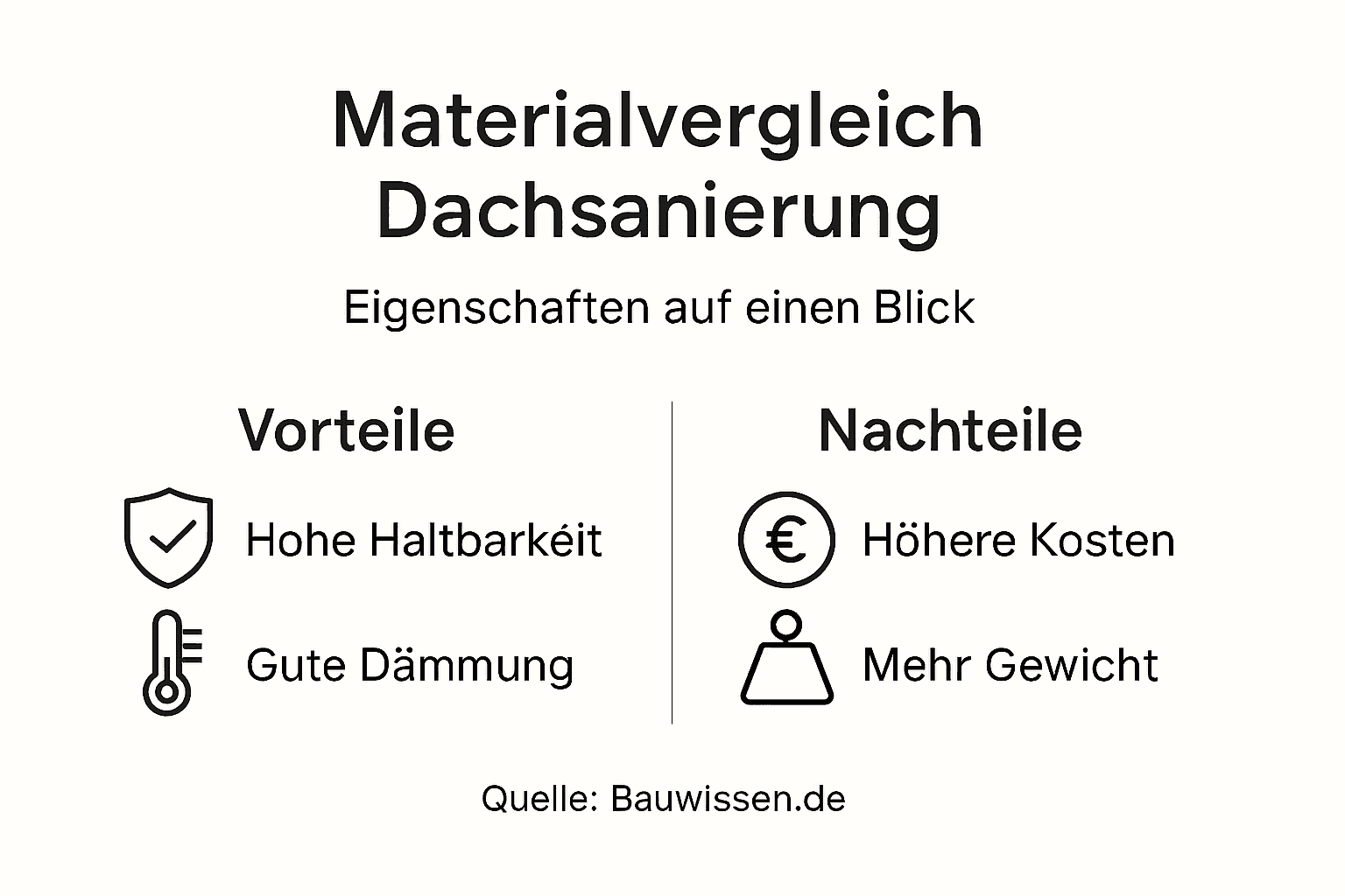 Infografik: Dachsanierung – Pro und Contra auf einen Blick