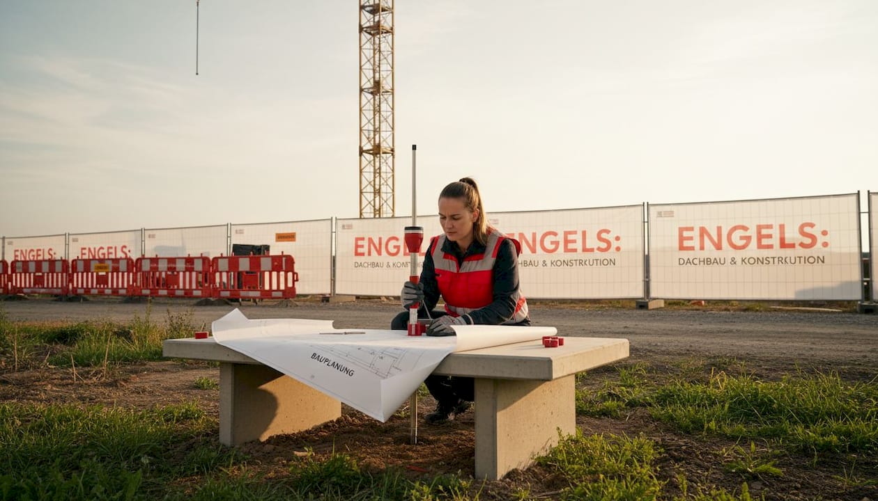 Eine Ingenieurin überprüft direkt am Baukran, ob der Boden die nötige Tragfähigkeit für das Bauvorhaben aufweist.