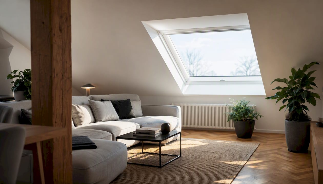 Heller Dachboden mit großzügigem Dachfenster