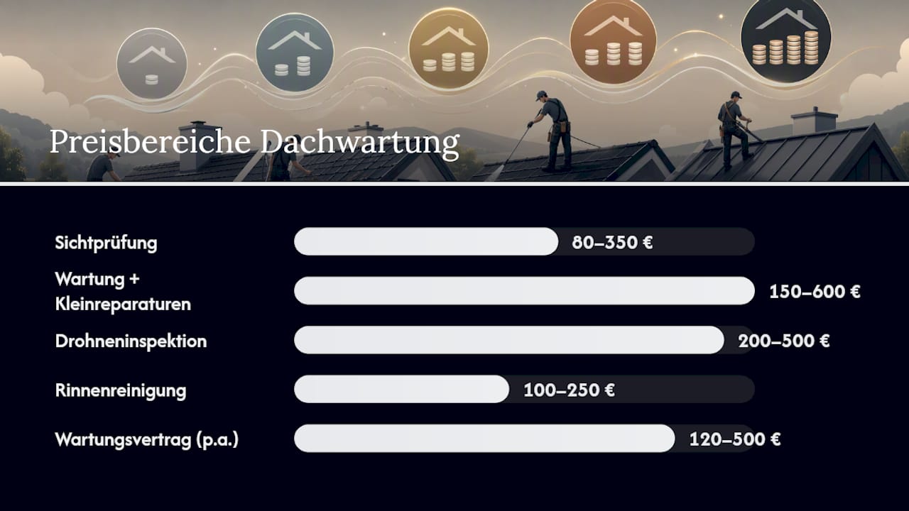 Diagramm der Kostenbestandteile für Dachwartung