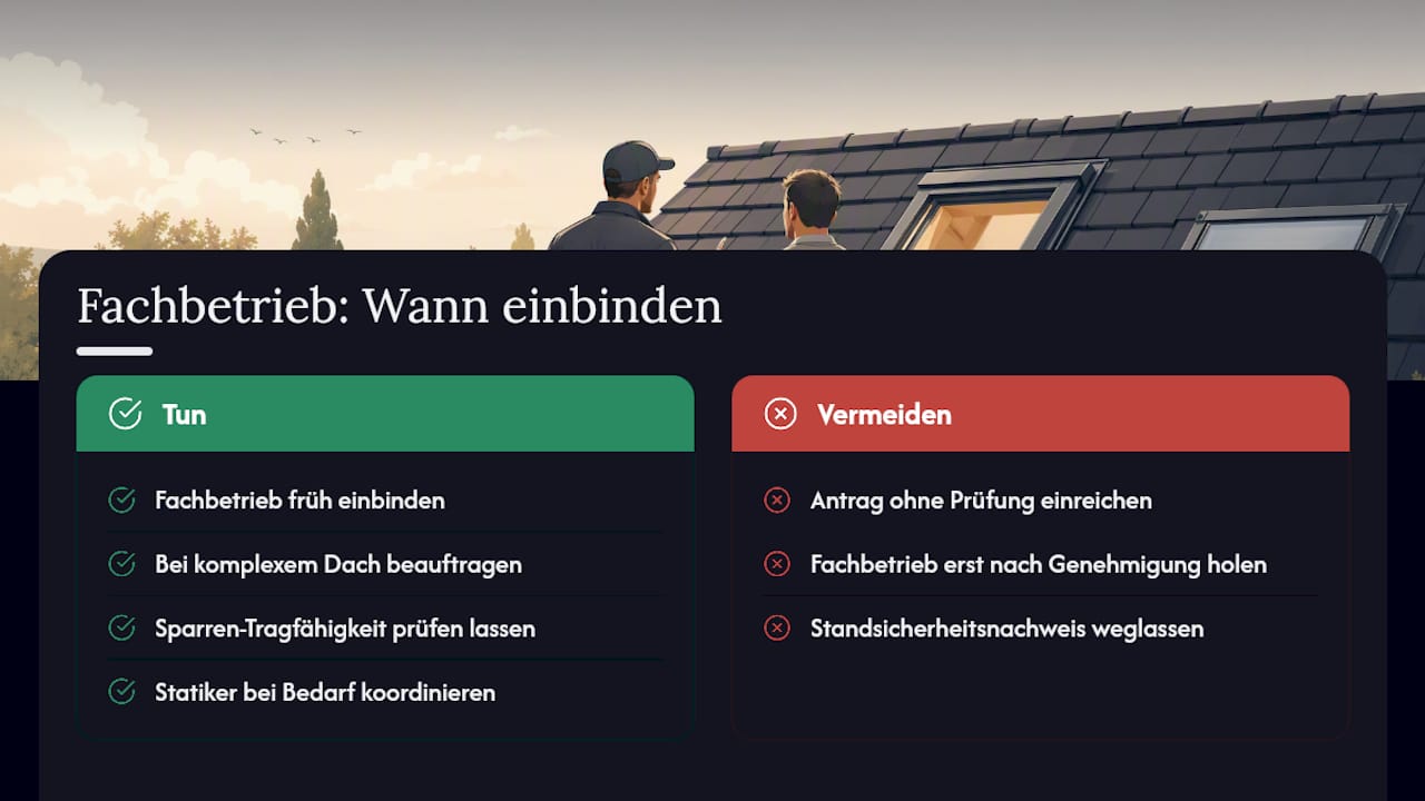 Wann sollten Sie Engels Bedachungen oder einen Statiker einbeziehen? — overview diagram