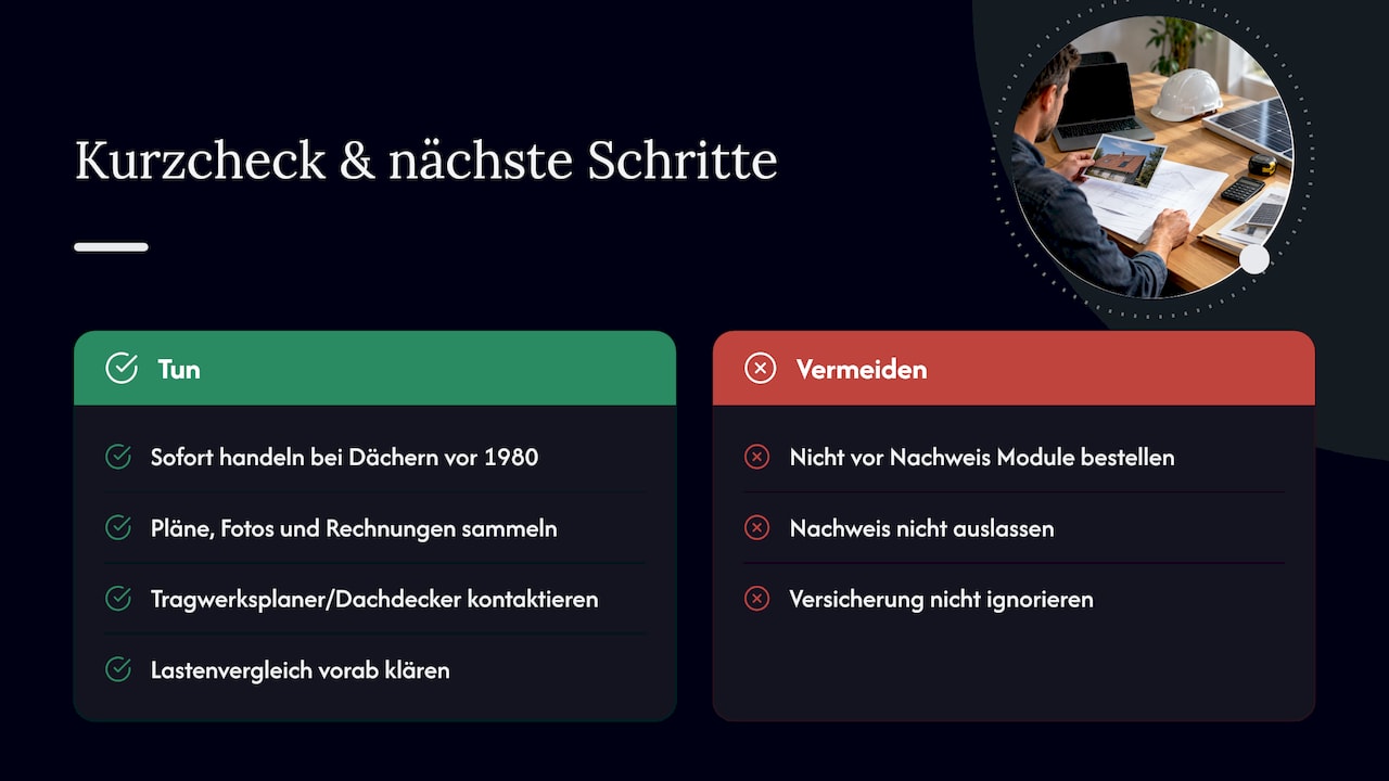 Fazit: kurzfristige Checkliste und nächste Schritte — overview diagram