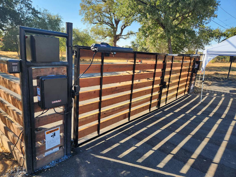An example of a gate operator installed.