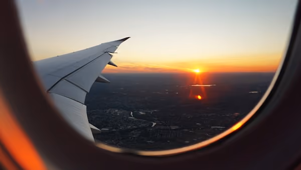 Sunset seen from a plane