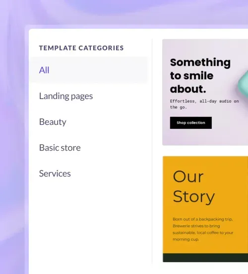 Templates in Shogun Page Builder