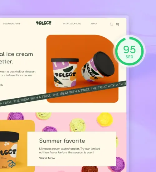 Landing page with good SEO lighthouse score