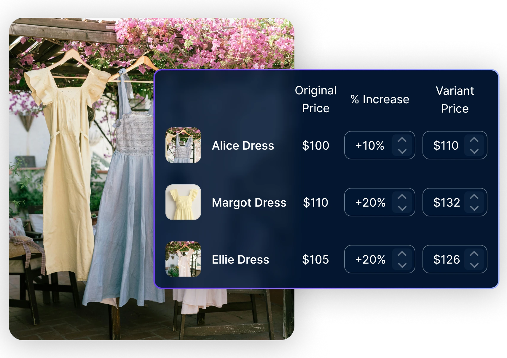 Setting up a product price test