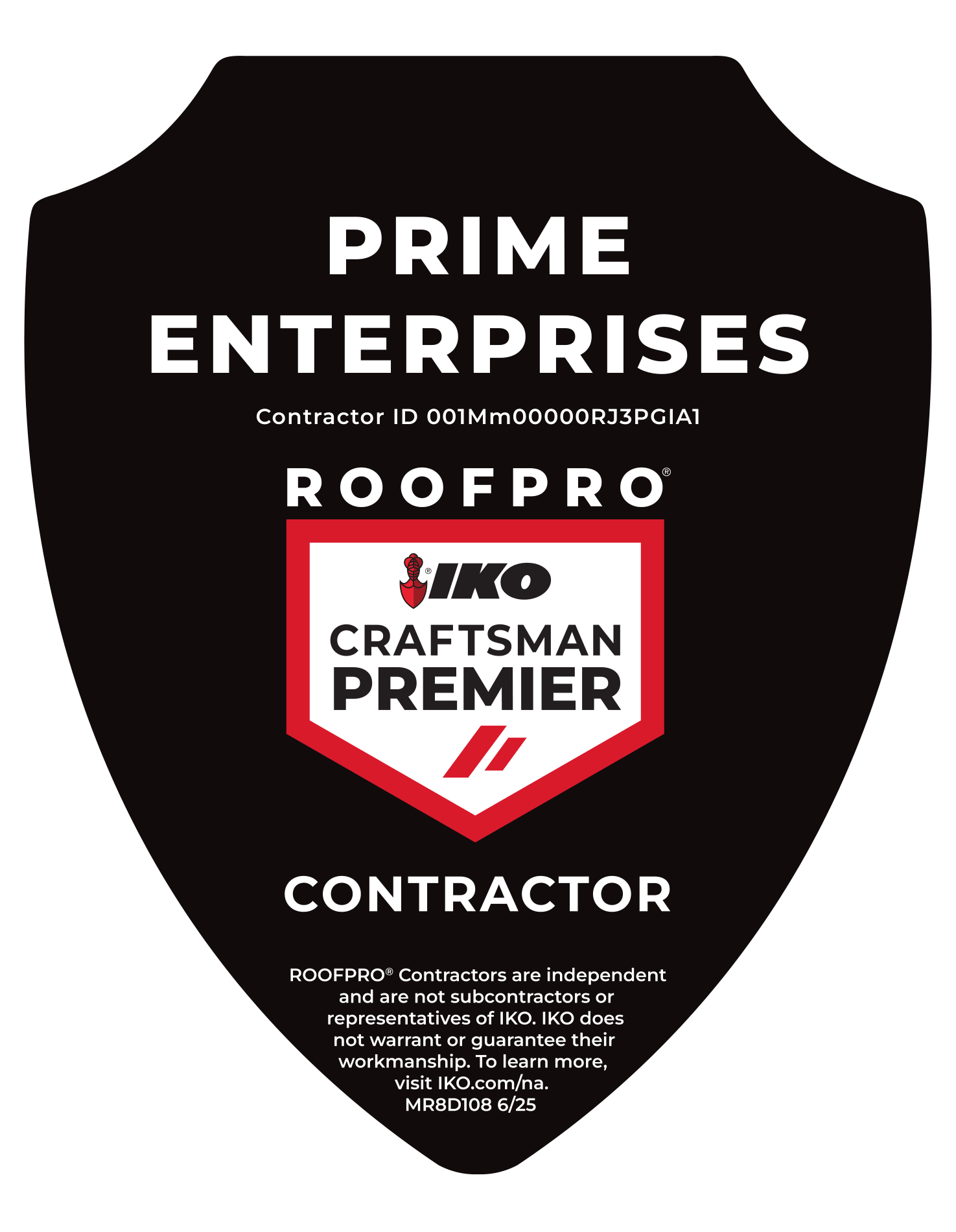IKO ROOFPRO Craftsman Premier Certified Contractor