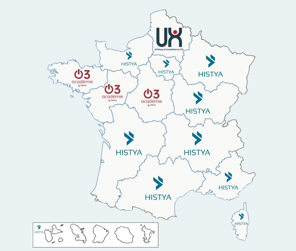 Description détaillée de la carte du réseau national de formation ci après