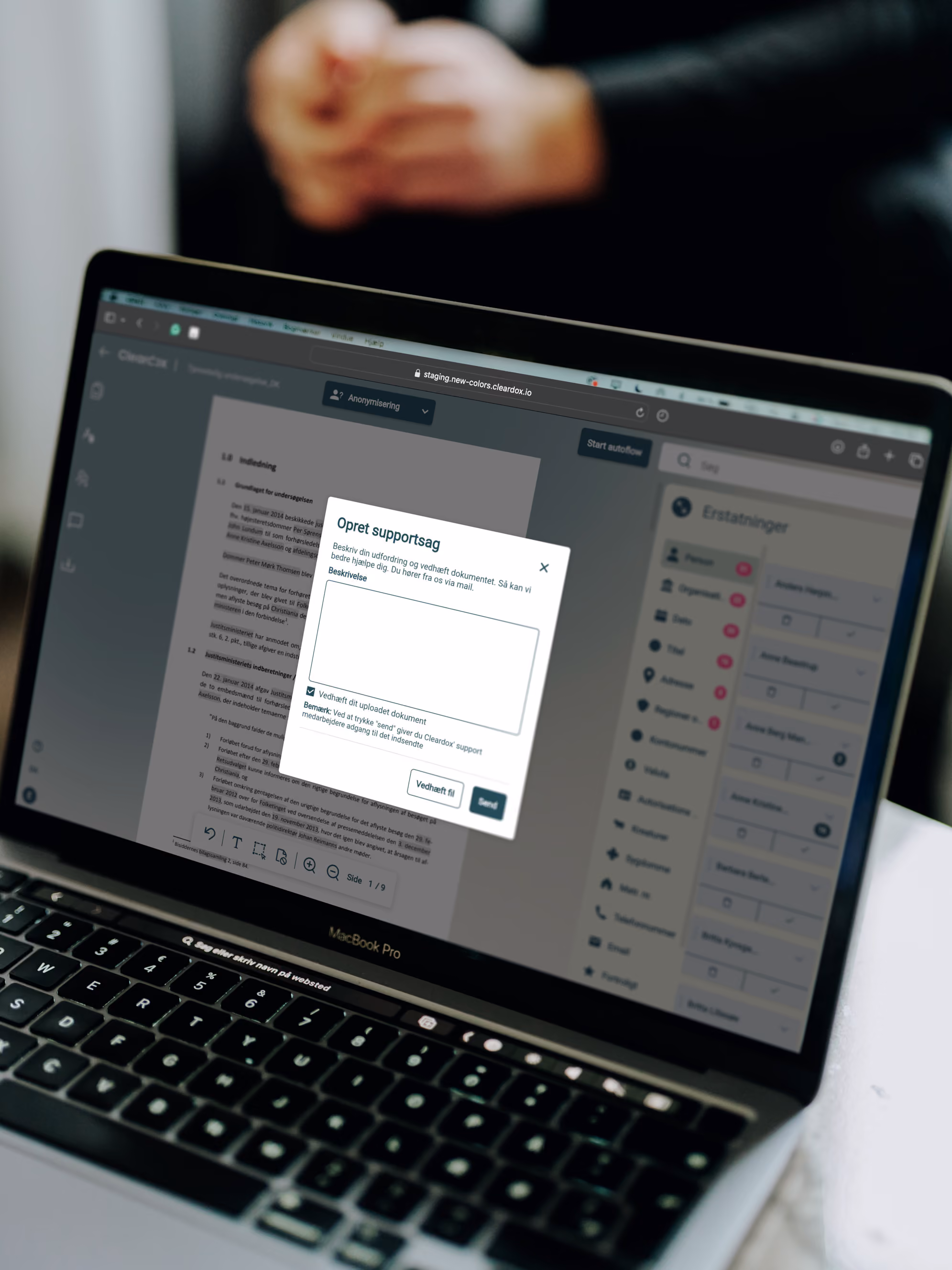 Opret nemt supportsag i Cleardox' software