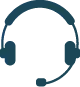 Ikon af headset med mikrofon til kundesupport eller opkald.