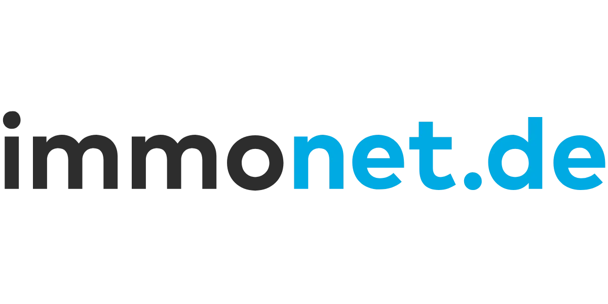 Logo von immonet.de in schwarz und blau.