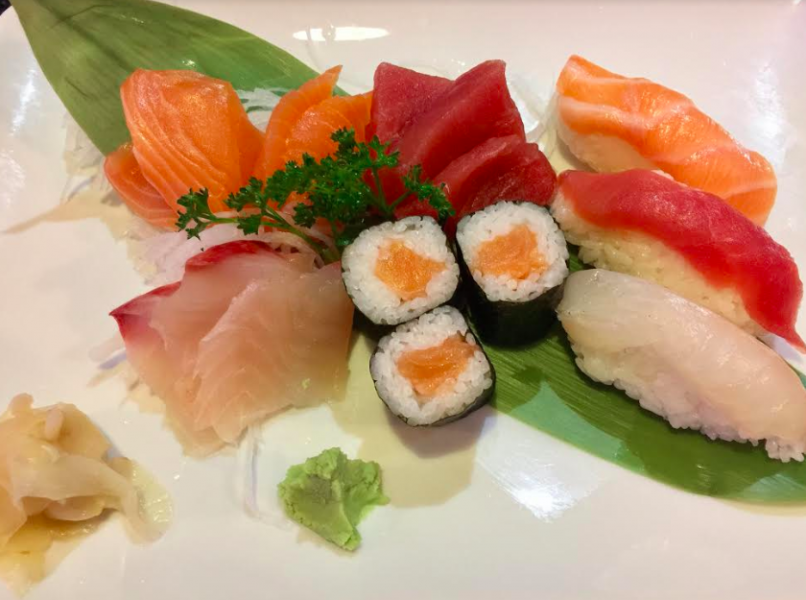sushis, plateau, saumon, thon