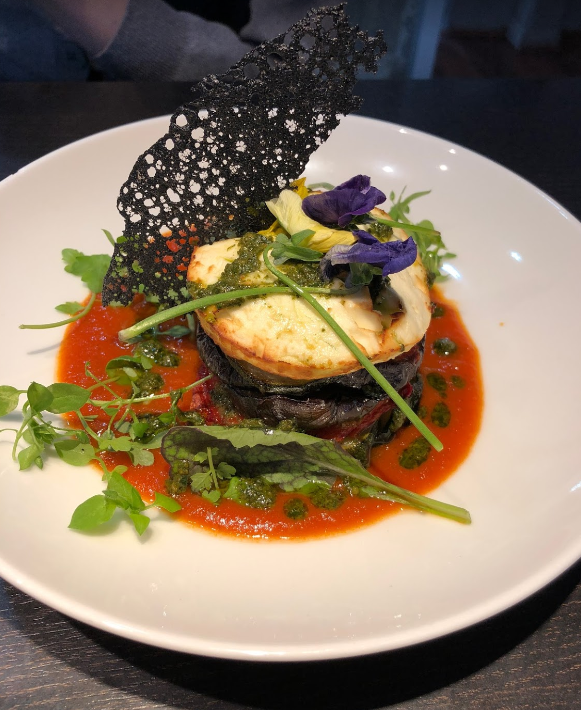 plat de la carte du Potager des Halles, très beau dressage.