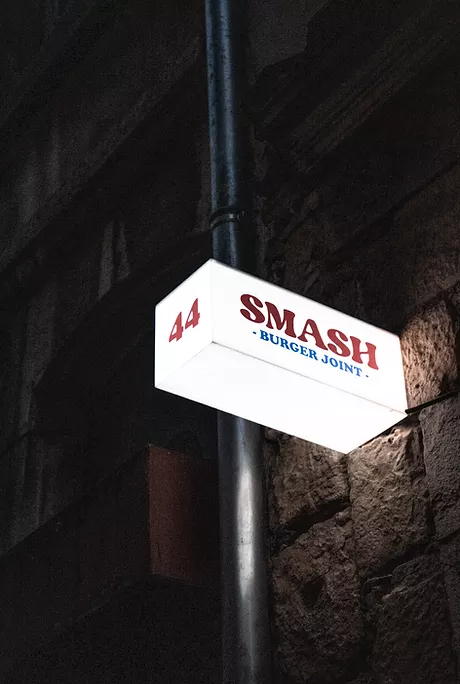 photo de l'enseigne lumineuse smash burger
