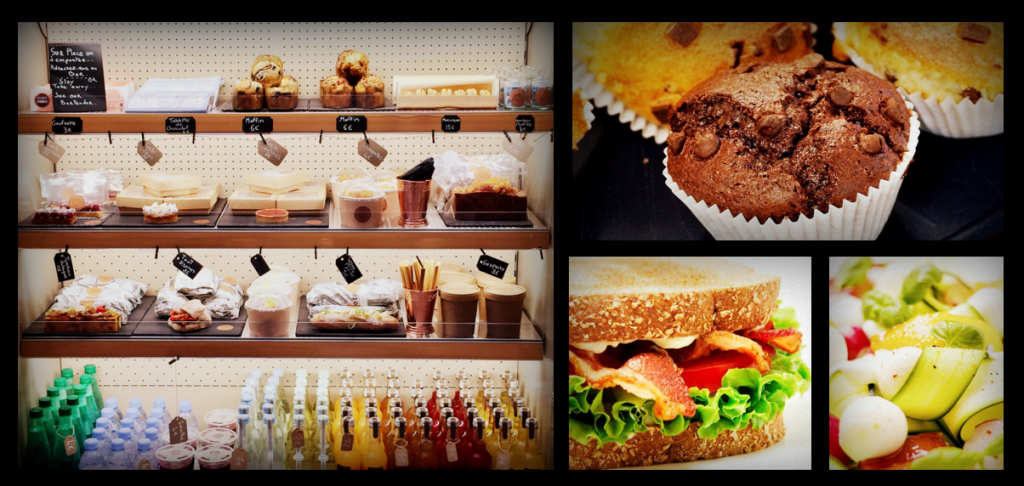 Coffee shop, boissons chaudes, gâteaux