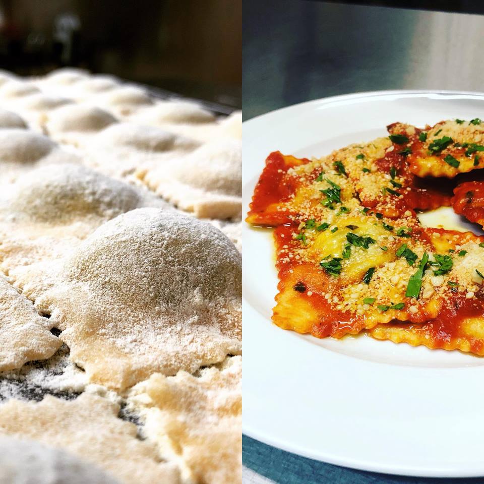 Plat de ravioles italiennes et artisanales
