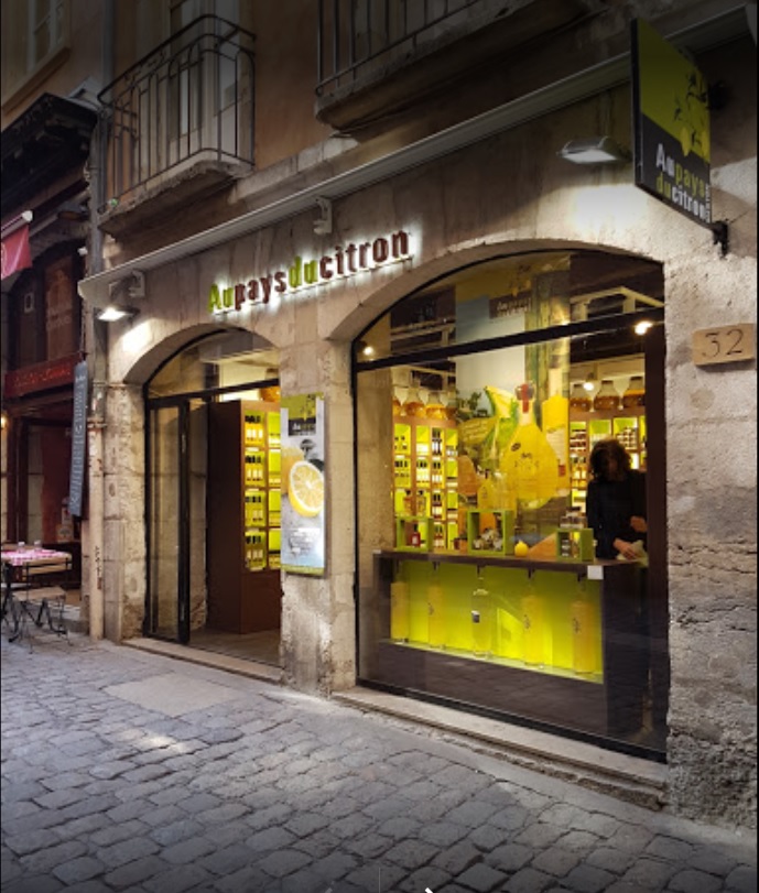 La devanture d'une boutique spécialisé dans le citron