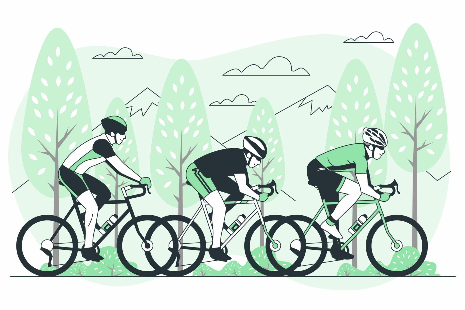 dessin de cycliste dans un style naturel 