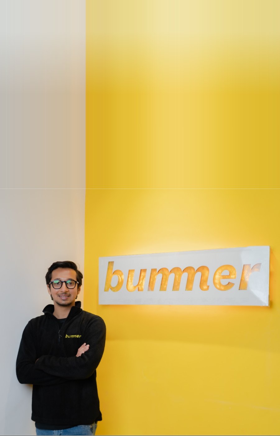 Bummer founder with the Bummer logo
