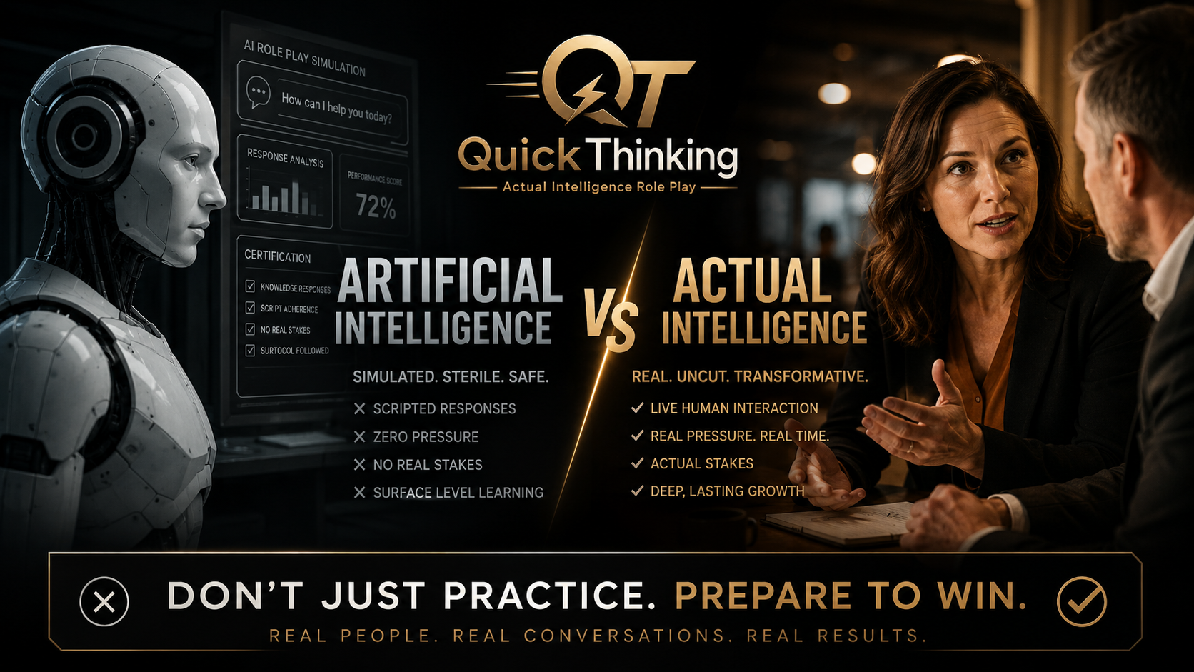 Artificial Intelligence versus Actual Intelligence graphic