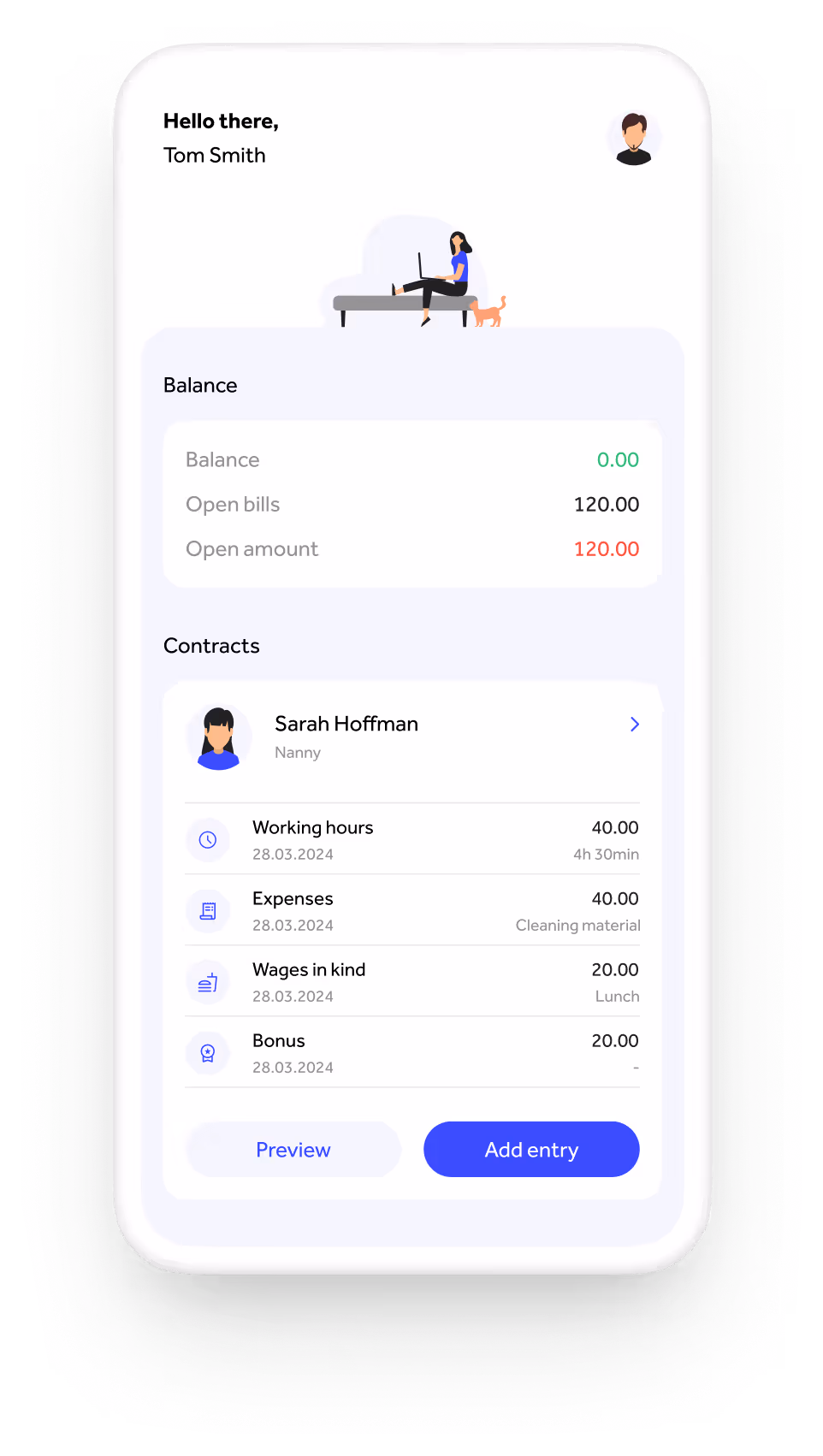 Mobile app screen from quinn