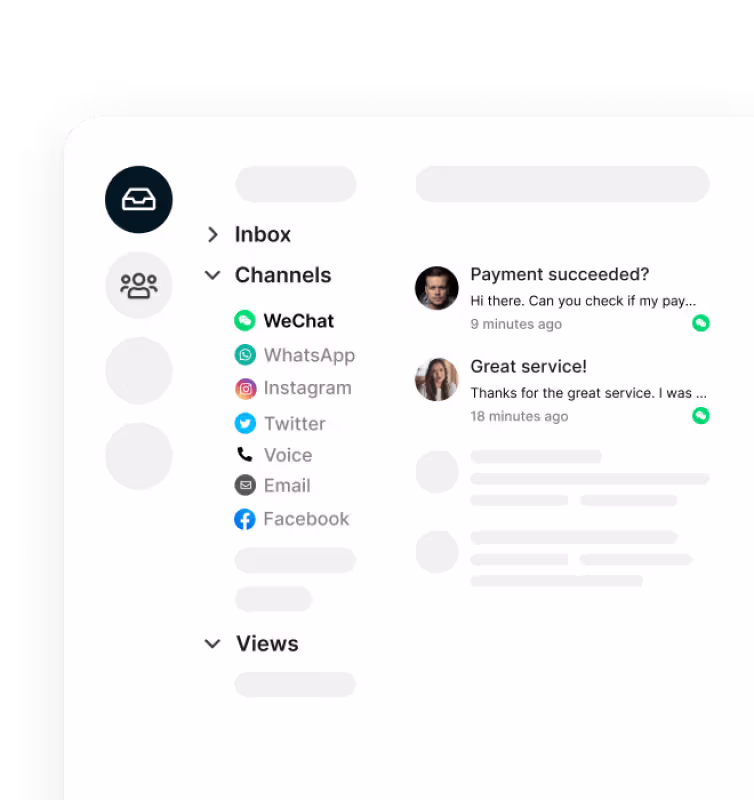 Voeg meerdere communicatiekanalen toe aan de inbox van je team.