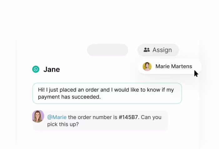 Attribuer des messages WhatsApp à des collègues