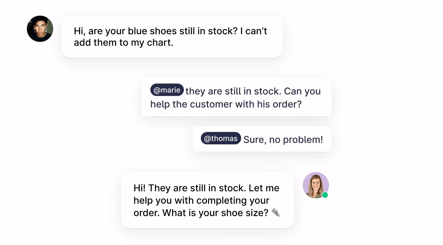 Whatsapp Business Chat avec un membre de l'équipe