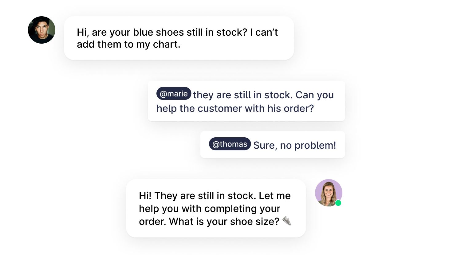 Whatsapp Business Chat met teamlid