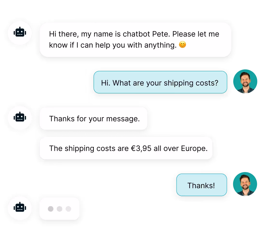 An example of a chatbot via Trengo