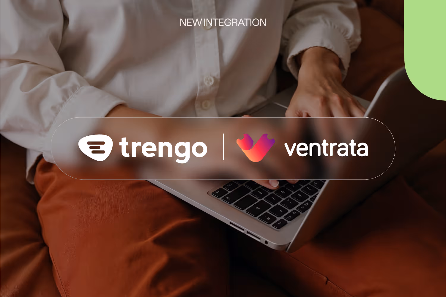 Kundendienstleiter mit den Logos der Unternehmen Trengo und Ventrata , die das Bild überlagern.