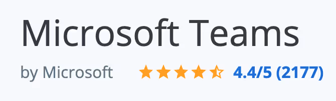 Microsoft teams rating on Capterra